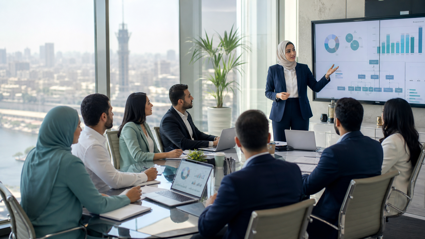 فريق HR مصري في اجتماع عمل